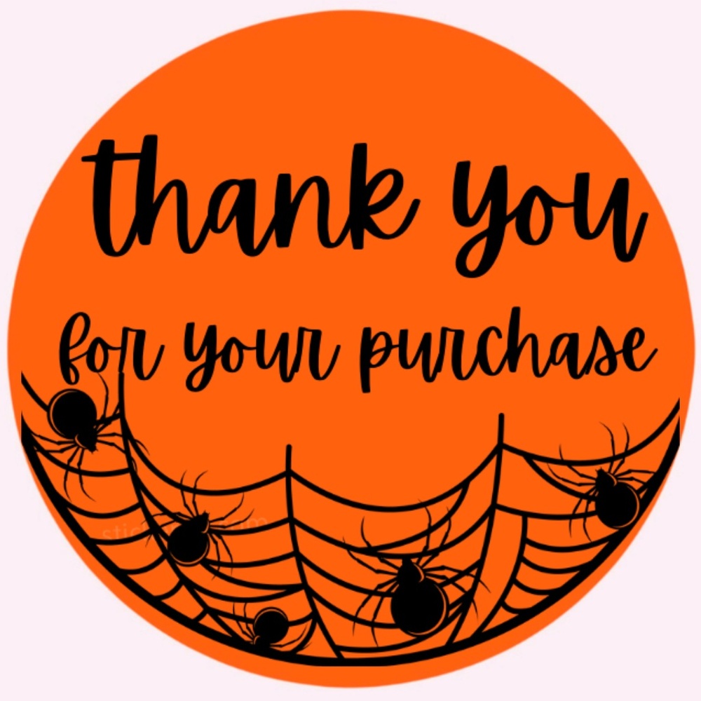 thank you for your purchase spiderweb - packaging stickers for halloween new